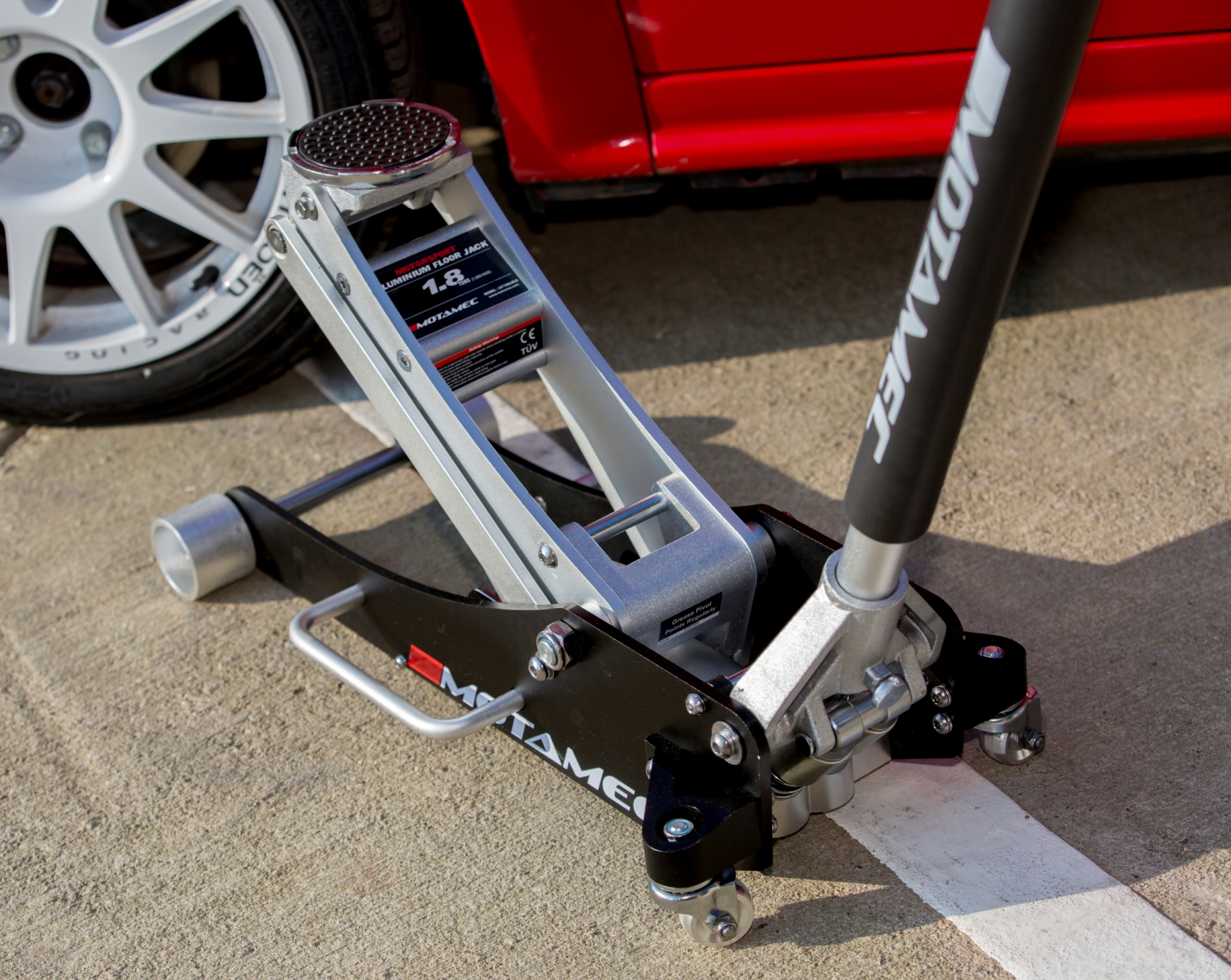 Motamec Alloy Trolley Jack 1.8 Tonne Low Entry Quick Lift Aluminium